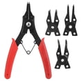 thumbnail image 1 of Circlip Plier, 2Pcs Multifunctional 4 In 1 Premium Steel Circlip Plier Snap   Set With Heads Tool, 1 of 8