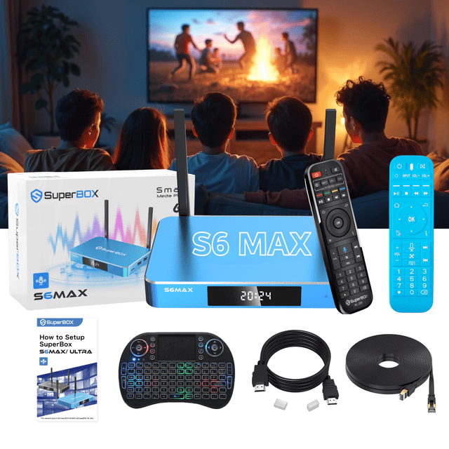 Super S6 Max Box Home Theater System Accessories 2026 with Wireless Voice Remote Control