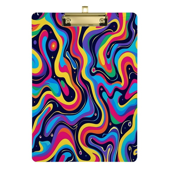 Abstract Liquid Print Acrylic Clipboards A4 Standard Letter Size Clipboard 12.5" X 9" Clip Board for Students Teacher Office