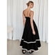 thumbnail image 3 of Vestido largo de retazos con rayas onduladas para mujer, vestido Midi elegante con tirantes finos, Espalda descubierta, fiesta de noche, 3 of 5