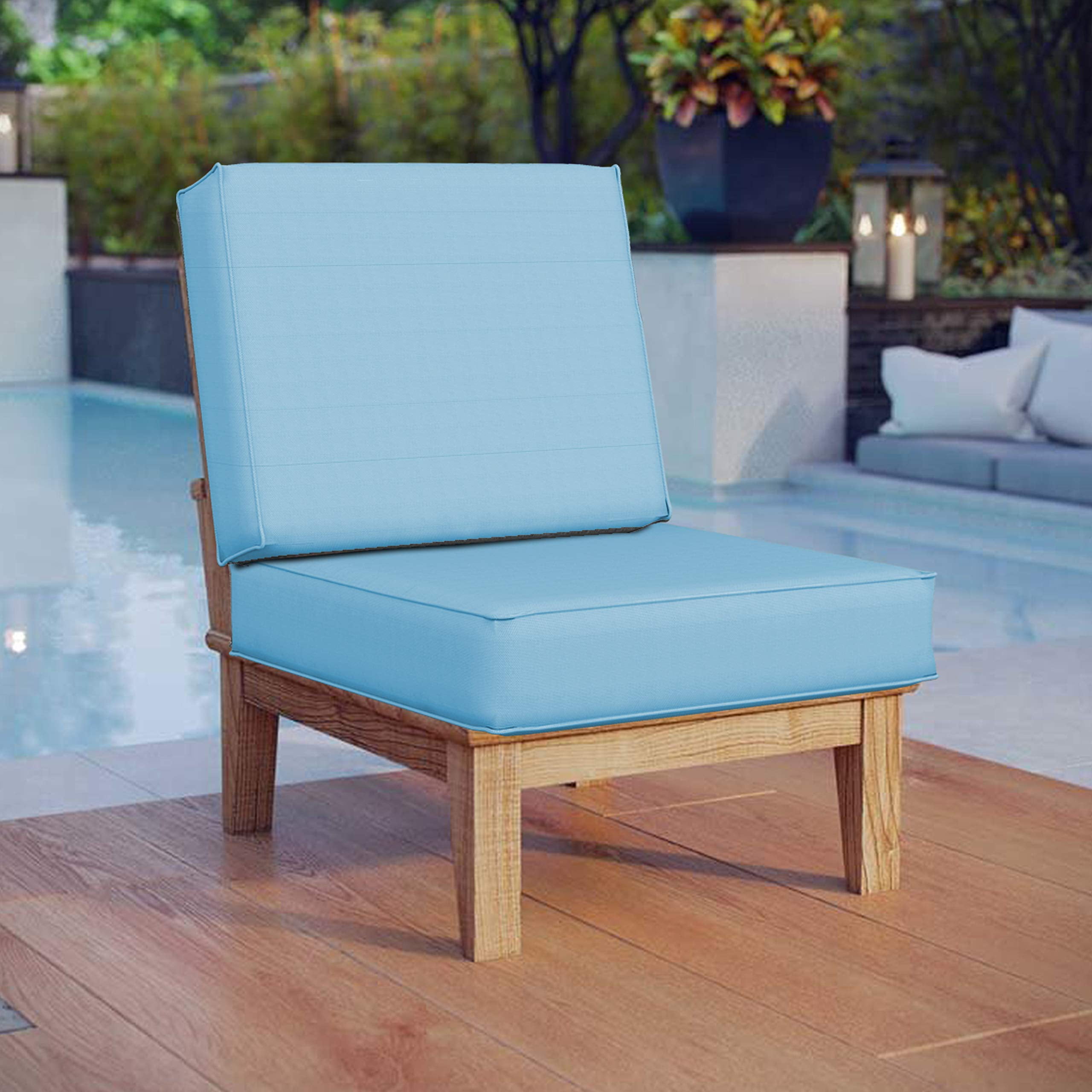 Covers&All Sofa Slipcovers – Waterproof Couch Cushion Covers for Patio Furniture, Pack of 2, Sky Blue