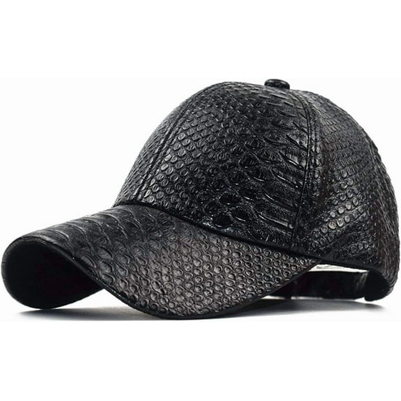 Snakeskin-Leather Baseball-Cap Unisex Casual-Dad-Hat Adjustable Snapback for Women Men