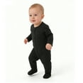 thumbnail image 3 of Bellafa Infant Baby Boys' Long Sleeve Footed One-Piece Button Snap Romper Jumpsuit Cotton Bodysuit Onesies For Newborn 0-12M, 3 of 7