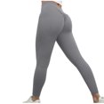 thumbnail image 3 of Plebaso Seamless Yoga Leggings for Women Girls Solid Color Wrinkled Tight Exercises Gym Yoga Pants, 3 of 5