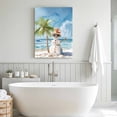 thumbnail image 6 of Canvas Wall Art, Coastal Christmas Framed Canvas Prints for Kitchen Bedroom, Xmas Snowman Beach Nautical Small Gallery Wrapped Wall Decor for Home Office, Gifts, 8"x12" Ship Next Day, 6 of 9