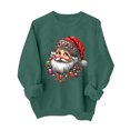 thumbnail image 5 of Falkdiz Girls Sweatshirts Crew Neck Warm Inner Christmas Pullover Thin Crew Neck Casual Long Sleeve Gifts Tops for Girls Party , Army Green , Size: 100, 5 of 9