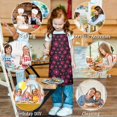 thumbnail image 6 of Pioneer Flower Floral Print Pattern Kids Aprons for Girls and Boys,Adjustable Neck Strap Toddler Aprons for Kids Cooking Baking, 6 of 7