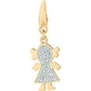 Women's Diamond Accent 14kt Yellow Gold over Sterling Silver Girl Charm Clip-On Charm