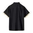 thumbnail image 4 of Hogleaql Men’s Lightweight Short Sleeve Shirt Button Down Shirts Summer Plus Size Loose Fit Solid Shirt for Summer Trip Vacation Black M, 4 of 5