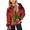thumbnail image 2 of Sudadera con capucha para niños, con estampado navideño de invierno, larga, con terciopelo, informal y cómoda, de manga larga, de poliéster., 2 of 5