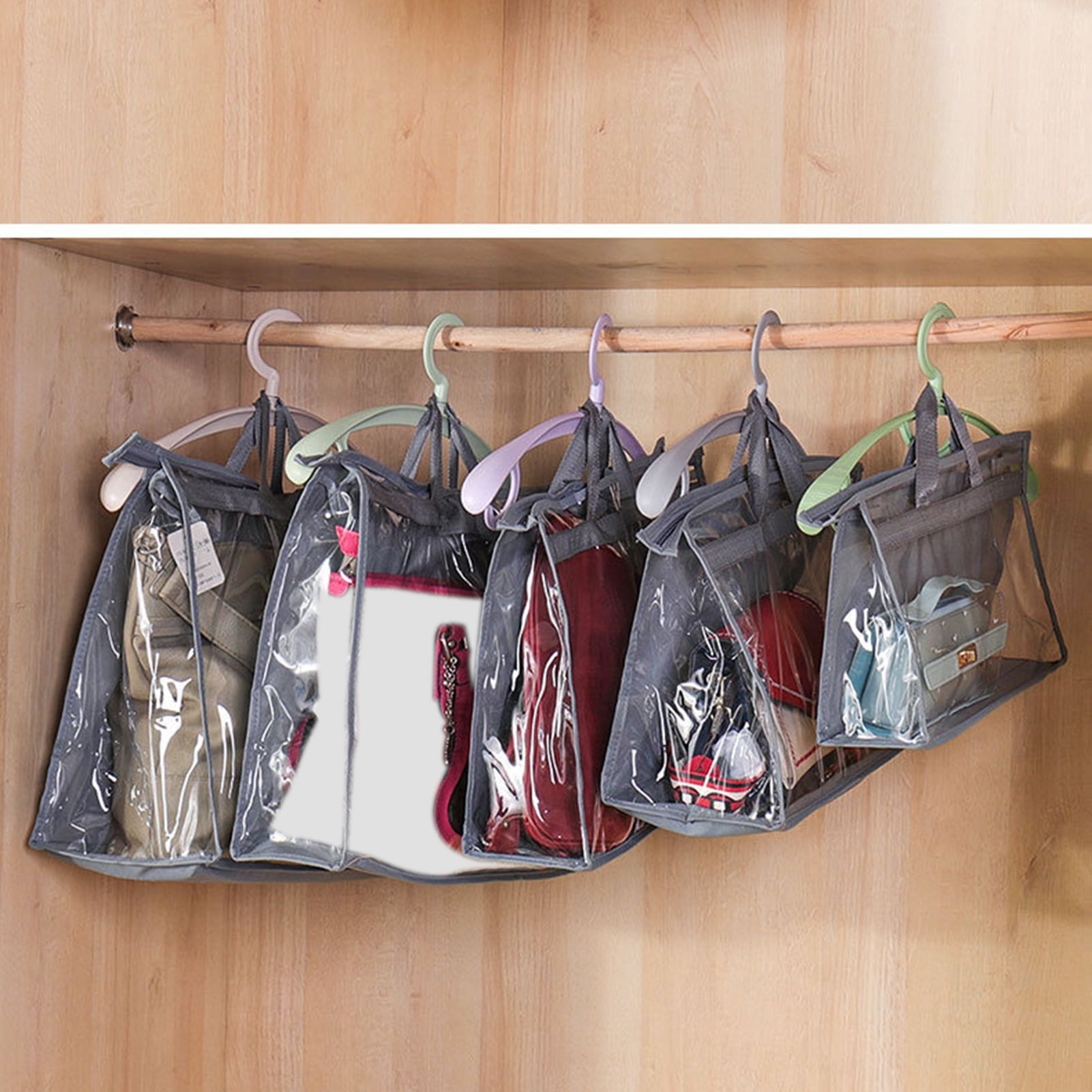Amazon.com: GoMaihe Bag & Purse Organizer for Closet: 2-Pack Adjustable  Clear Handbag Storage Shelf - Plastic Clutch Dividers | Minimal | Keep  Purses upright : Home & Kitchen