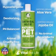 Vital Pet Life Dog Shampoo with Oatmeal, Aloe Vera, Chamomile, Jojoba Oil, Vitamin E, 16 oz
