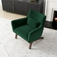 thumbnail image 4 of Fauteuil d'Appoint en Velours Vert Foncé Style Mobilier Mid-Century Modern, 4 of 7