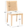 thumbnail image 3 of SAFAVIEH Couture Emilio Modern Linen Solid Dining Side Chair, Natural (Set of 2), 3 of 15