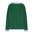 thumbnail image 6 of hotojiny Christmas Shirt for Women Cute Fuzzy Trim V Neck Patchwork Christmas Tee Pullover Long Sleeve Warm Tops, 6 of 7