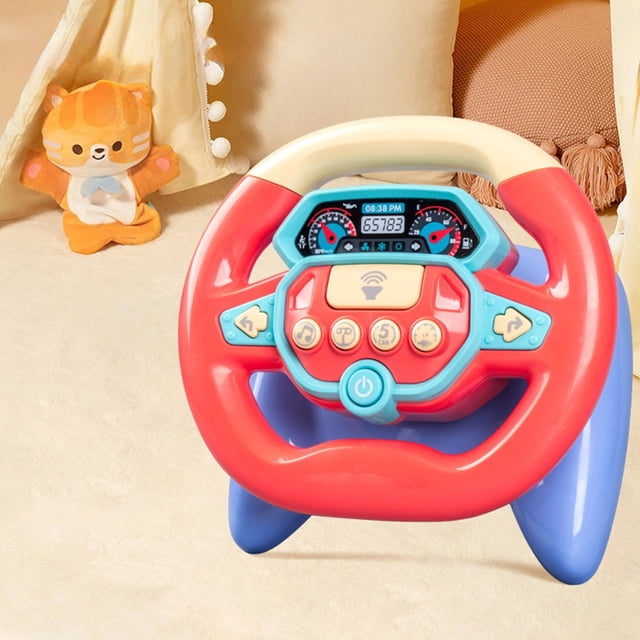 Volante simulado para niños, asiento trasero, simulación de conducción, juguetes para niños y niñas, regalos de cumpleaños festivos, plástico, volante simulado