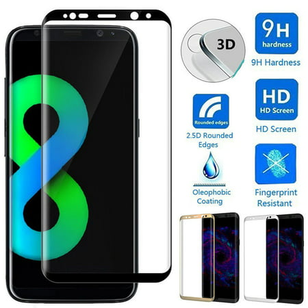 3D Curved Full Cover Tempered Glass Film Screen Protector For Samsung Galaxy S8 S8 Plus Black For