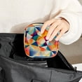 thumbnail image 6 of Geometric Cube Period Pouch Sanitary Napkin Organizer Travel Storage Bag - Small Leather Pouch Included, 6 of 6