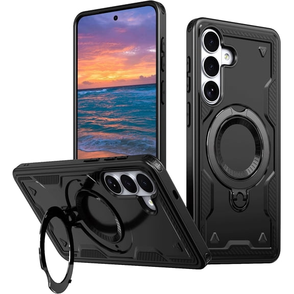 REQO for Samsung Galaxy S26 Case with Magnetic Ring Kickstand Outdoor Heavy Duty Military Shockproof Bumper Hard Rugged Protective Cover for Samsung S26 5G Phone Case