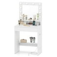 thumbnail image 1 of Costway Vanity Desk with Mirror and Lights with 3 Light Modes & Adjustable Brightness White, 1 of 10