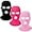 Black, Pink, Rose Red, variant on 3 Pieces 3-Hole Ski Mask Knitted Face Cover Winter Balaclava Full Face Mask for Men Women Outdoor Sports (Hot Pink,Black, Pink)