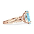 thumbnail image 2 of Marquise Split Infinity Ring Aquamarine Cubic Zirconia Rose Tone 925 Sterling Silver, Size 7, 2 of 5