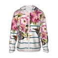 thumbnail image 2 of Uemuo Bird and Floral Pattern Women's Full Zip UPF 50+ Sun Protection Hoodie Jacket Long Sleeve Sun Shirt Hiking Outdoor Performance with Pockets-3X-Large, 2 of 9
