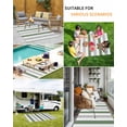 thumbnail image 5 of Outdoor Rug 4x6 ft Striped Waterproof Outdoor Patio Rug Mat Non Slip Outside Area Rugs Carpet for RV,Camping,Porch,Deck,Pool,Balconybackyard,Sage Green Grey White, 5 of 9