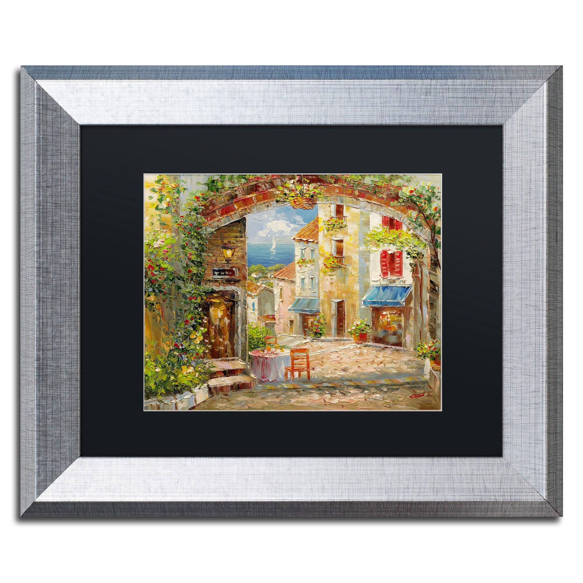 Trademark Fine Art "Capri Isle" Canvas Art by Rio Black Matte, Silver Frame