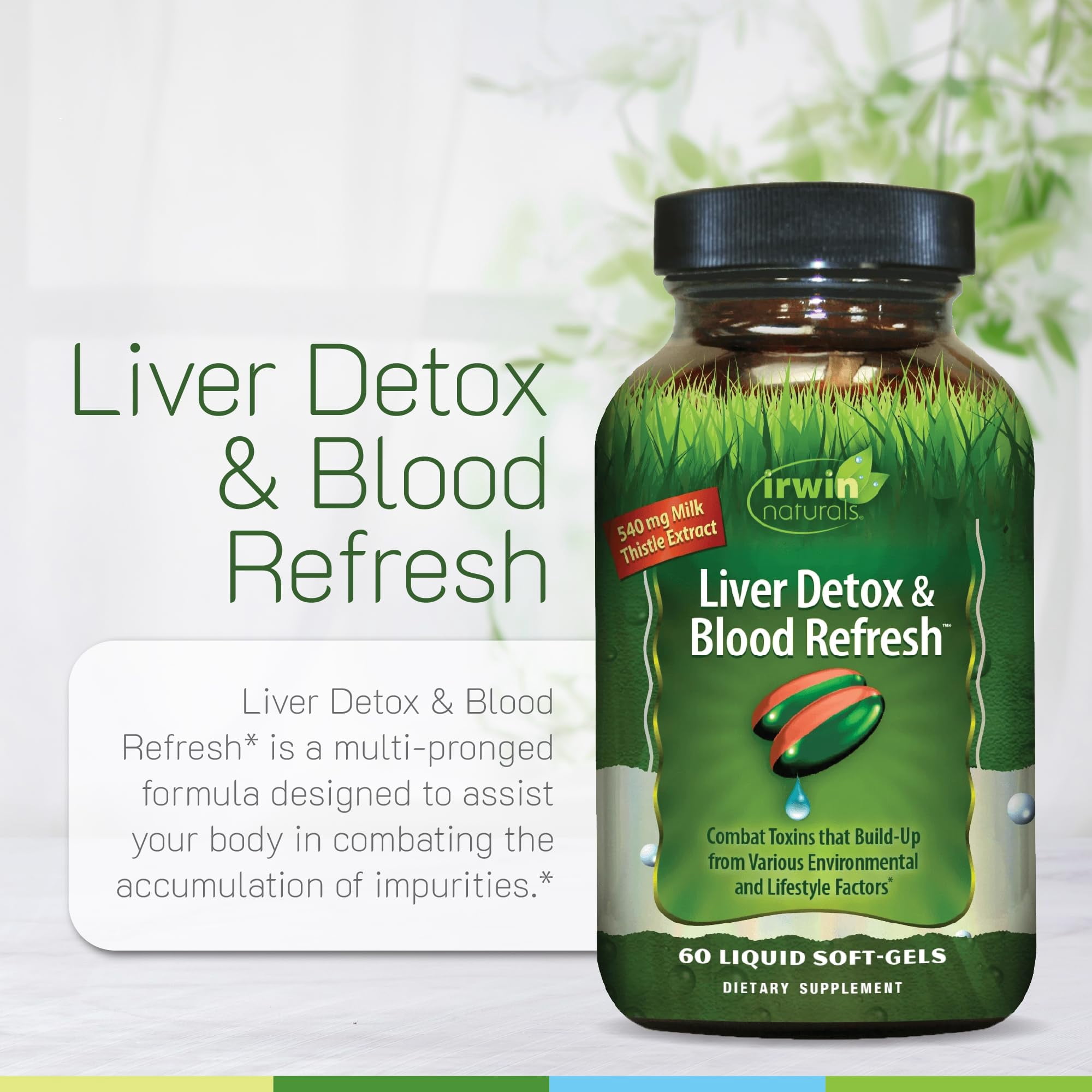 Irwin Naturals Liver Detox & Blood Refresh — Herbal Whole-Body Cleanse, 60 Liquid Soft-Gels