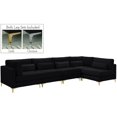 thumbnail image 1 of Meridian Furniture Julia Black Velvet Modular Sectional (5 Boxes), 1 of 2