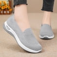 thumbnail image 4 of Willtoo Women's Woven Orthopedic Breathable Soft Shoes, Lightweight Comfortable Mesh Stretch Sneakers,Go Walking Slip on Diabetic Foam Shoes Black Gray 6.5 Wide, 4 of 6
