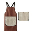 thumbnail image 2 of Kitchen Apron With Detachable Hand Towel Waterproof Aprons Cross Back No Tie Women Pfore for Cooking Baking Dishwashing Gardening （Coffee）, 2 of 4