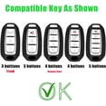 thumbnail image 2 of Key Fob Cover Compatible with Infiniti QX50 QX55 QX60 Q50 Q60 2018-up Keychain Case Holder Protector,4-btn-panic-black, 2 of 9