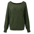thumbnail image 4 of Vedolay Sweaters for Women Trendy Oversized Sweaters for Women Crewneck Long Sleeve Knit Pullover Sweater,Army Green M, 4 of 5