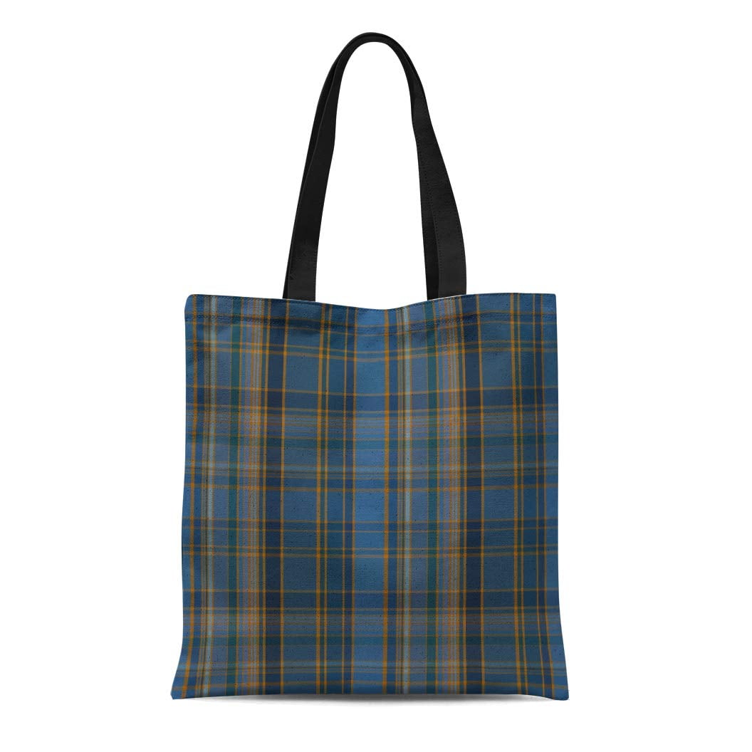 blue tartan bag