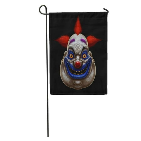 KDAGR Red Horror Evil Scary Smiling Fat Clown Halloween Circus Character on Mask Creepy Garden Flag Decorative Flag House Banner 28x40 inch