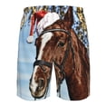 thumbnail image 6 of Kdxio Christmas Horse Pattern Mens Casual Shorts - Drawstring Summer Beach Sports Shorts for Men, 6 of 9
