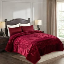 Heavy Thick Bed Blanket 9Lb for Winter,1 Ply Warm Bed Blanket King,85"x95",Burgundy