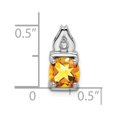 thumbnail image 2 of Auriga Fine Jewelry 14K White Gold Citrine and Diamond Pendant for Women (L-13.2mm, W-6mm), 2 of 6
