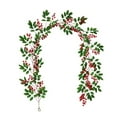 thumbnail image 2 of POINTERTECK Guirlande de Fleurs Rouges Brillantes, Guirlande de Baies Rouges Artificielles avec Pommes de Pin et Feuilles Vertes, Jardin Intérieur Extérieur, Cheminée de Table, Mariage, Hiver, 2 of 4