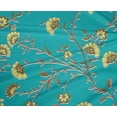 thumbnail image 4 of oneOone Polyester Lycra Turquoise Green Fabric Leaves & Flower Floral Sewing Craft Projects Fabric Prints By Yard 56 Inch Wide, 4 of 4