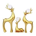 thumbnail image 2 of Estatuas de Alce de Navidad BLESIY 3 Piezas Figuras de reno 2024 conjunto de Adornos oro, 2 of 8