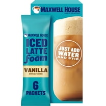 Maxwell House Iced Vanilla Latte with Foam All in One Drink Mix, 5.92 oz, 6 Packets