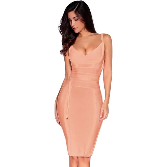 Womens Rayon Belt Detail Bandage Bodycon Party Dress