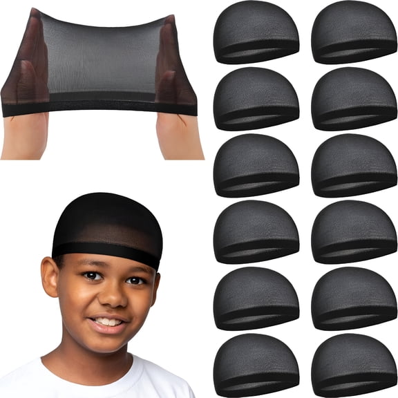 OQRKI 12 Pcs Kids Stocking Wave Cap for Boys and Girls - Stretchy Nylon Skull Cap Toddler Wig Hats - Baby Beanie Stocking Hats for Waves - Soft Breathable Elastic Headwear for Children