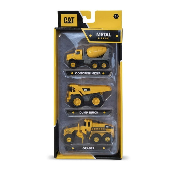 Cat® Metal 3 Pack Construction Vehicles Concert Mixer/Dump Truck/Grader