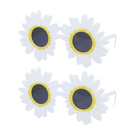 

2pcs Sunflower Design Glasses Funny Daisy Shape Eyeglasses Cosplay Party Decorative Toys Photo Props Eyewear Costume Accessaries for Dancing Hawaiian Party Festival