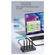 thumbnail image 1 of 4 Bay M2 SSD Box Type C USB3.2 10Gbps M.2 NVME SATA Ngff Dual Protocol Aluminum Alloy SSD Enclosure US Plug, 1 of 5