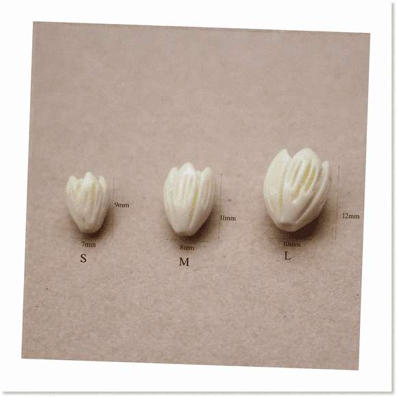 100Pcs Fleur de Corail Artificielle dans les Tailles 7mm, 8mm et 10mm - Belle Fleur de Jasmin Beige pour la Fabrication de Bijoux
